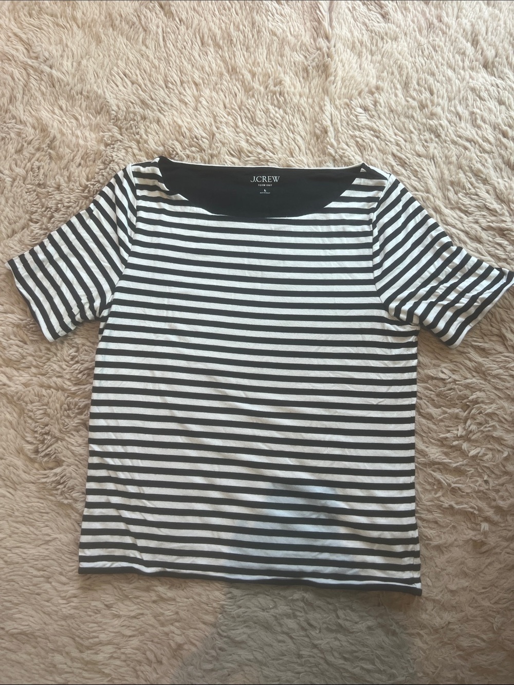 J.Crew Black and White Striped Short Sleeve Tee 🦓